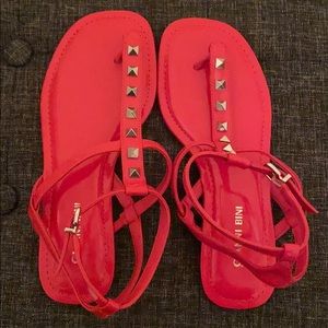 Gianni Bini Pink and Silver Sandals